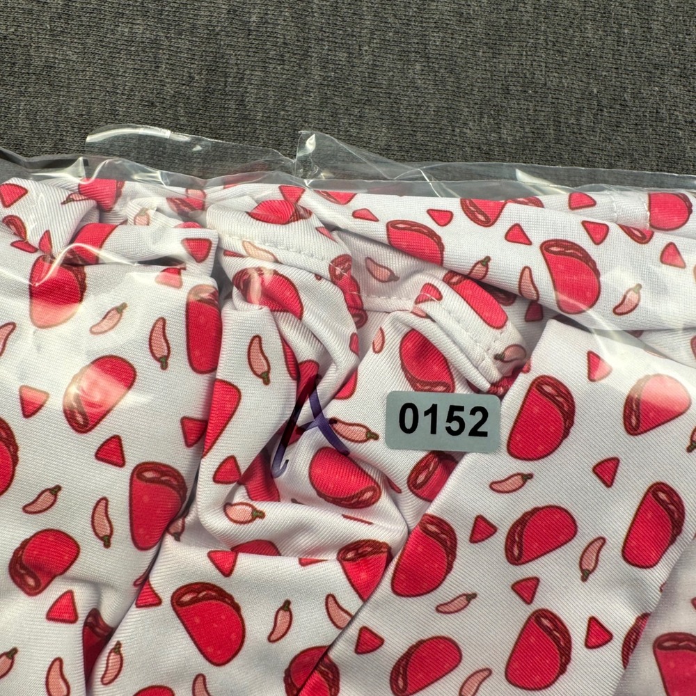 Bogey Bros Golf Co Mens XXL Taco Chili Pepper Print Performance Polo Shirt Pink - Picture 11 of 11